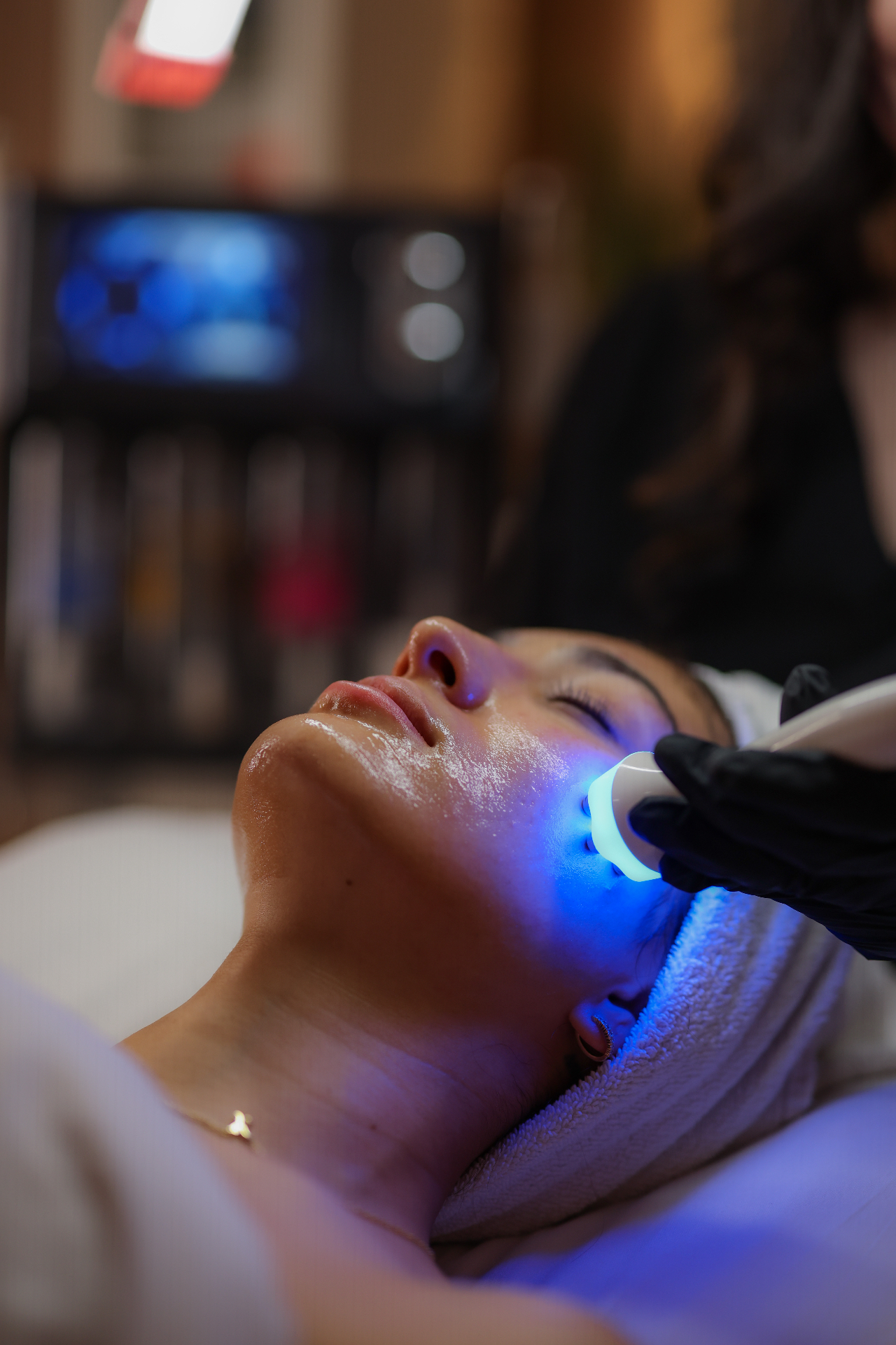 LED light therapy facial treatment at SkinRx